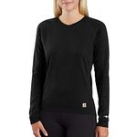 Carhartt Women's Force Midweight Tech Thermal Base Layer Long Sleeve Shirt, Black, Medium