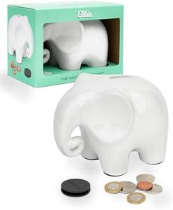 Elephant Piggy Bank for Kids | Elephant Gifts for Women | Kids Piggy Bank & Ceramic Money Box | Desk Whiteboard & Piggy Bank | Piggy Bank Girls | White Board Desk Accessories - by Luckies