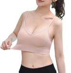 DAVINA FASHIONS Cotton Women's Girls Fitness Bra Cross Low Back Pattern For Your Backless Outfits Fashion Female Cropped Top Pushup Padded Bra Free Size Fits Upto (28 To 34) Bust Size(Peach)