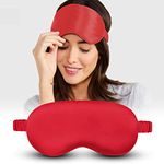 Jenna™ Cute Sleeping Silk Eye Shade Mask Cover for Meditation and Dark Circles (LightRed)