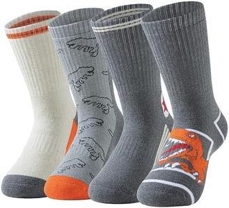 Cirorld 4 Pairs Kids Merino Wool Hiking Socks Boys Girls Teen Thermal Socks Winter Warm Cozy Thick Cushion Snow Socks