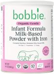 Bobbie Organic Gentle Infant Formula, Milk Based Powder with Iron, DHA, Vitamin D & 100% Lactose Like Breast Milk, For Fusiness, Crying & Digestive Health, Newborn Baby-12 Months Old, 14.1 oz, 1 Pack