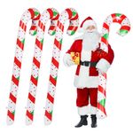 KATOOM 4pcs Inflatable Candy Cane Christmas Decorations 90cm Inflatable Candy Stick Blow up Candy Canes Novelty Stick Balloons Hanging Ornaments for Xmas Outdoor Party Home Indoor