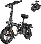 EBKAROCY Ebikes for Adults, 400W Motor 22MPH Max Speed, 14” Tire, 48V 15AH Removable Battery for Electric Bike, Multi-Shock Absorption, City Commuter, Foldable Adult Electric Bicycles for Women, Men