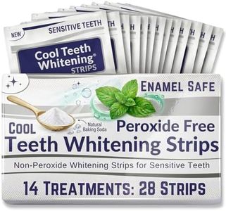 Cool Teeth Whitening Zero Peroxide Strips for Sensitive Teeth and Gums Whitener Band Kit 28 Pcs 14 Treatments 2 Week Supply Color Chart Gentle No Hp Bleach Free Instant White Tooth Non Slip Formula