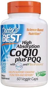 Doctor's Best High Absorption CoQ10 plus PQQ, Gluten Free, Naturally Fermented, Vegan, Heart Health and Energy Production, 60 Veggie Caps