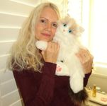 Chongker Realistic Robot Cat-Interactive Companion Pets, Robotic Cat Stuffed Animal with Voice Response、Heartbeat and Purring, Emotional Support Plush for Parents, Seniors, Elderly，22" Ragdoll cat