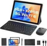 Tablet 2 in 1 6GB+128GB Android 11 Tablets, 10.1 Inch Tablet With Keyboard Mouse Case Stylus, 2.4G/5G Wifi 6, 1.8Ghz Computer Tablet PC, 1280*800 HD Touch Screen, 8MP Dual Camera, 6000mAh Battery