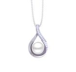 Clara 92.5 Sterling Silver Real Pearl Pendant with Chain |Gift for Women and Girls