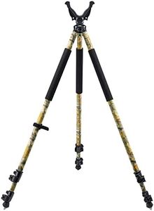 Trakiom Shooting Tripods for Rifles with 360° QD V Yoke Rest, 31.5" - 74" Shooting Sticks for Hunting, Lever Lock, Lightweight Aluminum, High Density Foam Handle and Spike Feet (Camo, 31.5" - 74")