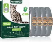 4 Pack Flea Collar for Cats, Adjustable Flea and Tick Collar for Cats, 8 Months Protection Cat Flea and Tick Treatment Collar, Flea and Tick Prevention for Cats, Waterproof Cat Flea Collar