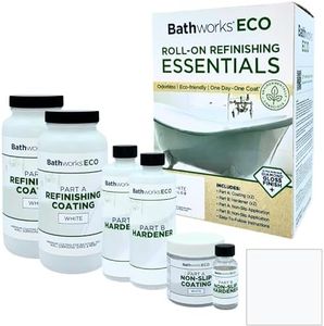 Bathworks Eco Essentials Refinishing Kit - 26 fl oz, Low Odor, Low Voc, Environmentally Friendly, Easy One Coat One Day System - High Gloss White - For Bathtubs, Tiles, Sinks, Showers, and More