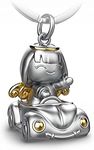 FABACH Guardian Angel Keyring Carla in the Car – Cute Angel Pendant Made of Metal – Gift Lucky Charm Car Keyring Driving Licence – Drive carefully, gold, Einheitsgröße