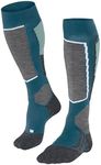 FALKE Women's SK2 Intermediate Ski Socks, Blue (Lagoon 6908), 6.5-7.5, 1 Pair