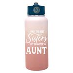 Aunt Tumbler Gifts - Water Bottle Travel Cup for Aunts, Sisters, Women - Only the Best Sisters Get Promoted to Aunt - Double Walled Vacuum Sealed Stainless Steel 32 oz Rose Gold Tumbler