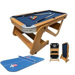 Riley Supersize 6ft 6in Folding Pool Table with Table Tennis