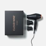 CLOUD NINE The Airshot Hair Dryer Gold Edition | Fast Compact 2000w All Hair Types | Variable Temperature Control Low Mid High | Two Nozzles Included | Anti Static Technology