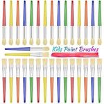 Paint Brushes, Anezus 30 Kids Paint Brushes Bulk Children Paint Brushes Set with Jumbo Round Watercolor Paint Brush and Large Flat Craft Paint Brushes