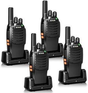 Retevis H-777 Radios Walkie Talkies Rechargeable, 2 Way Radio Long Range, Short Antenna, License-Free, LED Flashlight, Emergency Alarm(4 Pack)