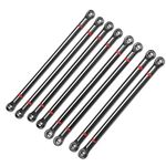 8PCS 1/10 Adjustable Aluminum Steering Linkage Chassis Link Rod Parts Fit for SCX10 RC Crawler Car Accessory(Color)