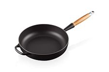 Le Creuset Signature Cast Iron Saute Pan With Wooden Handle 28cm Matte Black, 20259280000422