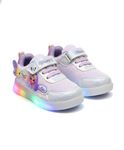 HOOH Kids Girls Light Up Walking Shoes with Velcro Closure for up to 5 Years (Purple, UK Footwear Size System, Toddler, Age Range, Medium, 6 Months, 12 Months)