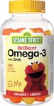 Sesame Street Brilliant Omega-3 Kids Gummy with DHA by Webber Naturals, 120 Gummies, For Children Age 3 and Up