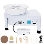 Huanyu 25 cm Pottery Wheel Forming Machine with Foot Pedal, 350W Electric Ceramic Machine with Detachable Basin and Bat Tools for Art Work Craft DIY
