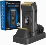 HUMMINGBIRD MK17 DualPro Foil Shaver & Beard Trimmer for Men – Gold Titanium Blades, Turbo Shaving & Torque Control, Metal Body, Digital Battery & RPM Display, Wet/Dry, USB-C & Wireless Charging Dock
