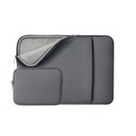 RAINYEAR 14 Inch Laptop Sleeve Case Protective Soft Padded Carrying Computer Bag with Front Pocket & Accessories Pouch, Compatible with 14" Notebook Chromebook Tablet Ultrabook(Grey,Upgraded Version)