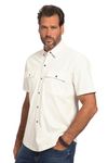 JP 1880 Men's Jersey Shirt, Half Sleeve, Kent Collar, Modern fit, Cream White, XXXXX-Large