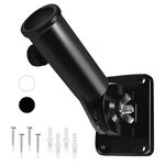 HOOPLE Flag Pole Holder for Outside House, Adjustable Flag Pole Mount, Metal Flag Holder for Outside, Multi-Position Aluminum Flag Pole Bracket, Stainless Hardware, High Wind Resistance, 1 Inch Black