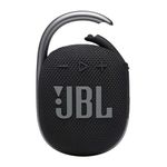 JBL Clip 4 Bluetooth Portable Speaker with Integrated Carabiner, Waterproof and Dustproof, Black