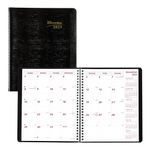 Brownline® 2025 Essential Monthly Planner, 14 Months, December 2024 to January 2026, Twin-Wire Binding, 8.875" x 7.125", Black (CB1200.BLK-25)