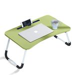 CLIPOP Laptop Bed Table,Portable Lap Desk Bed Tray Laptop with Foldable Legs Folding Breakfast Serving Coffee Tray Notebook Stand Reading Holder for Couch Sofa Floor Kids (Green)