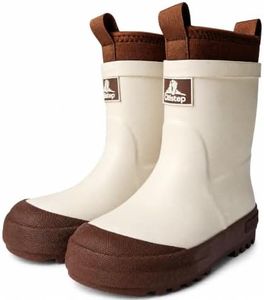 CITISTEP Kids Fall/Winter Rain Boots Waterproof Fleece Lined Rubber Boots | Removable Dual Insoles For Flexible Fit Easy Pull Handles Textured Traction Sole For Rainy Days Mud And Snow Play