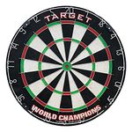 TARGET Darts World Champions Dart Board | Steel Tip Dartboard with Self Recovering Sisal Bristles & Rotational Score Ring | Regulation Competition Size Dart Board Set | Professional Darts Accessories