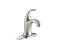Kohler Forte K-10215-4-Bn Single Handle Single Hole or Centerset Bathroom Faucet with Metal Drain Assembly in Brushed Nickel