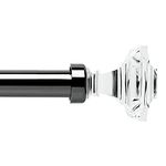 Deco Window 4 Piece 52" to 144" Extendable Curtain Rod Acrylic Square Black Nickel 25mm