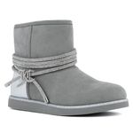 Juicy Couture Women's Cozy Winter Boots: Stylish Slip-Ons with Insulated Fur Lining for Warmth and Comfort, Grey-kandar, 6