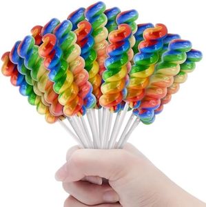 Swirl Lollipops Individually Wrapped MultiFruit 30pk 15g Each - Rainbow Lollipops Swirl Suckers & Lollipops - Candy For Party Favors - Twisty Lollipop Rainbow Suckers For Party Favors