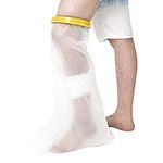 Waterproof Leg Cast Cover for Shower & Bath, Adult Watertight Reusable Leg Cover Protector for Cast, Water Resistant Heel Protector Shower Foot Bag, Shower Boot Cover