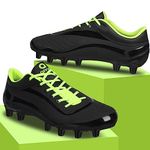 AIVIN Firststrike Football Stud for Men, for Soft and Wet Ground, with TPU Upper and Sole, Moulded EVA Insole, Football Shoes for Men, Football Boots, (Black) UK-10