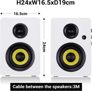 Sanyun SW206 HiFi Bookshelf Speakers – White Stereo Pair