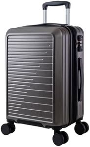 OUZZO Carry On Luggage 22x14x9 Airline Approved, PC Hardshell Expandable Suitcase with Spinner Wheels, TSA Lock, Travel Luggage for Business & Plane-Grey