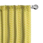 Ambesonne Yellow Chevron Curtains, 
