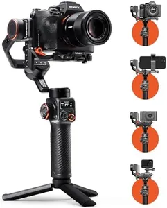 hohem iSteady MT2 Gimbal Stabilizer for Camera, Upgrade 3-Axis Gimbal for Mirrorless/Pocket Camera/Action Camera/Smartphone, OLED Display, Gimbal Stabilizer for Canon/Sony/Nikon/iPhone