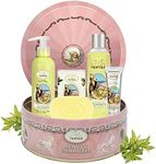 Un Air d'Antan Mom Gifts From Daughters Spa Gift Basket for Women- French Bath Gift Set for Women-Hand Cream Body Wash Body Lotion Bar Soap Provence Verbena & Bergamot-Vintage Home Spa Set