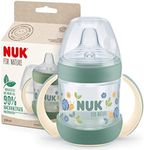 NUK for Nature Sippy Cup | 150 ml | Handles & Breast-Like Spout | Leak-Proof | 6-18 Months | Anti-Colic | Temperature Control | Sustainable, BPA-Free Materials | Green