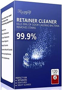 Retainer Cleaner Tablets 120 Tablets - 4 Months Supply, Cleaning Tablets for Denture Aligners Invisalign, Mouth Guard Night Guard Cleaner Tablets, Remove Odors Discoloration Stains& Plaque, Mint